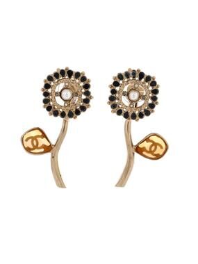 Chanel Cc Flower Clip-On Earrings Metal #277239C10B